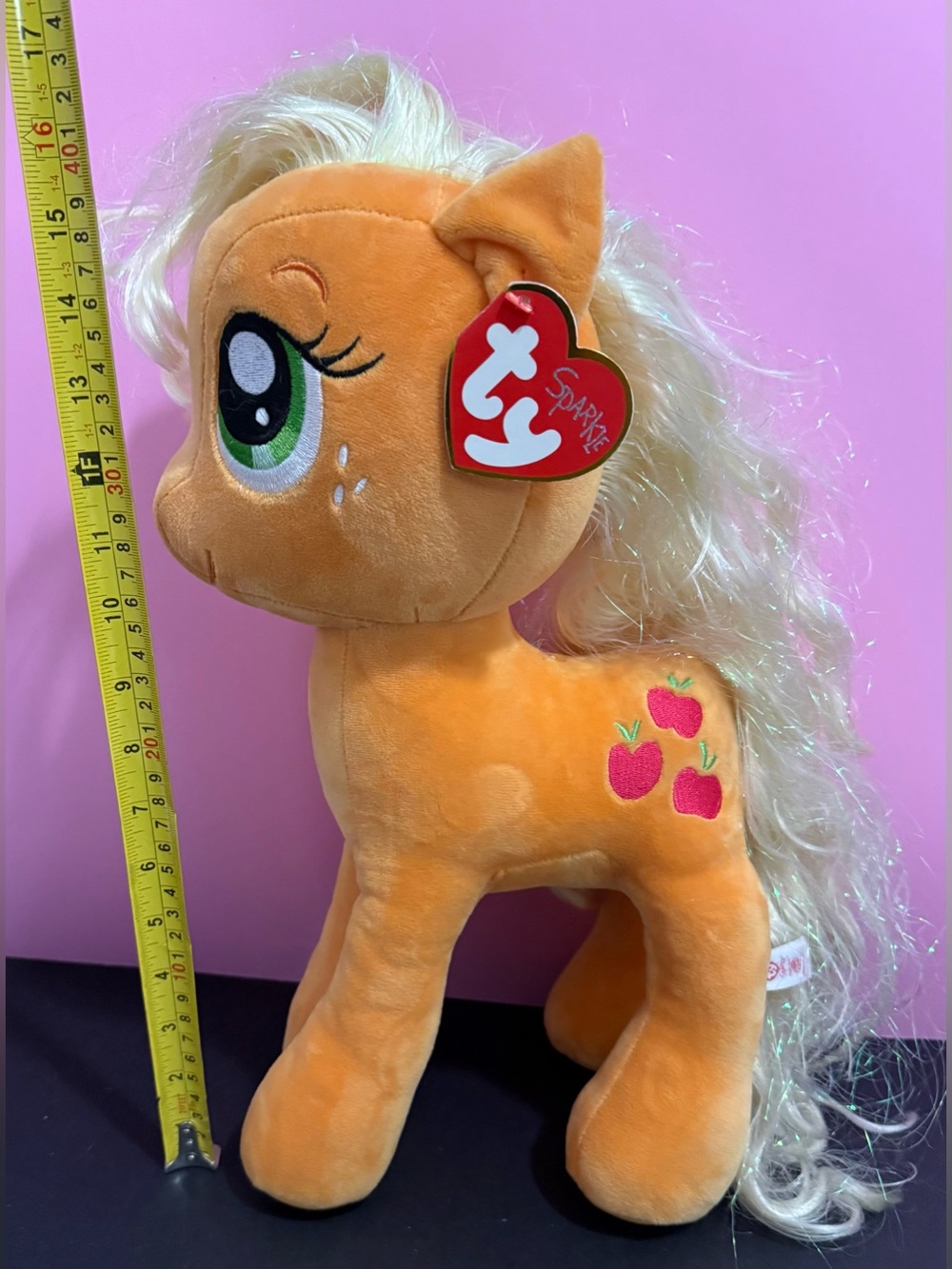 Ty Sparkle My Little Pony Applejack Plush 11" Beanie Buddy WT